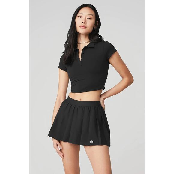 Alo Yoga Choice Cropped Short Sleeves Polo - XS - Picture 1 of 5